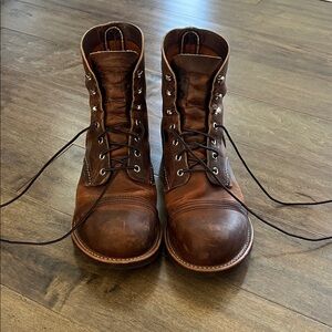 Red Wing Men's Brown Leather Boots - Iron Ranger size 11